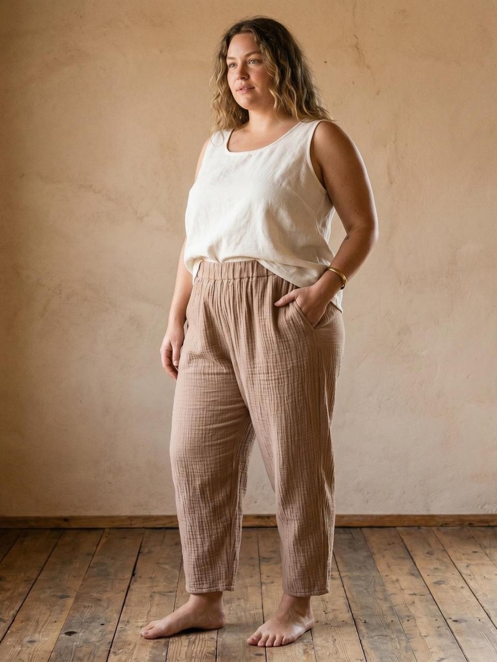 Madewell x soluna collective chestnut relaxed pants, 1x